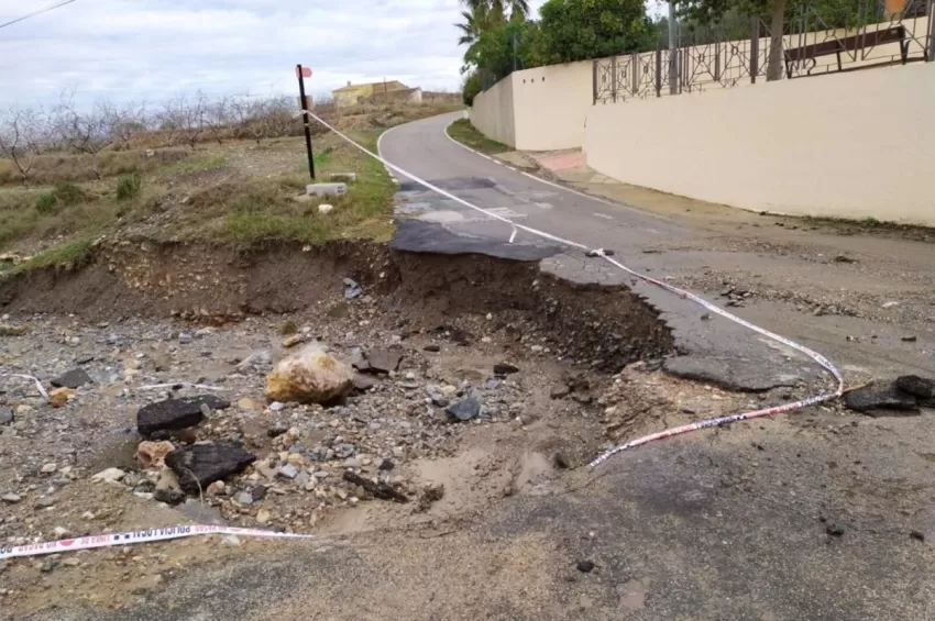 Abiertas al tráfico todas las carreteras del municipio de Cartagena tras las lluvias del sábado