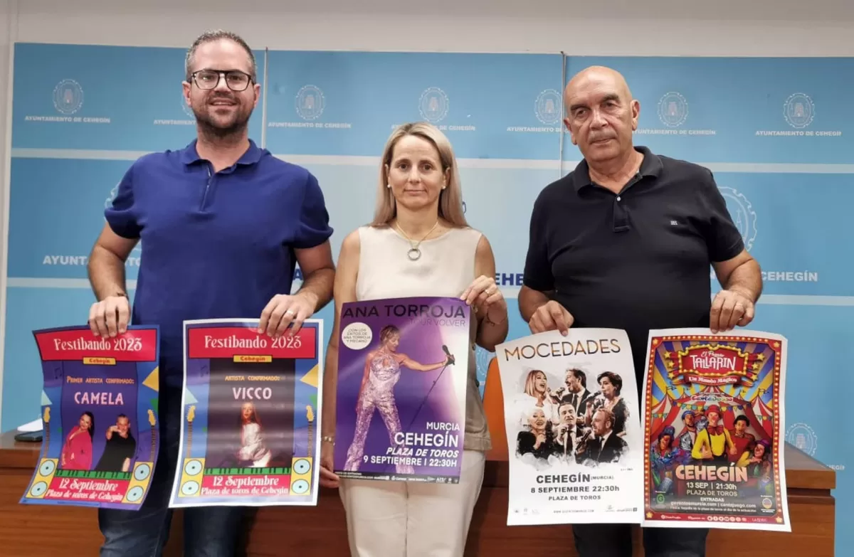 Ana Torroja, Camela, Mocedades y Vicco encabezan el cartel musical de las Fiestas Patronales de Cehegín