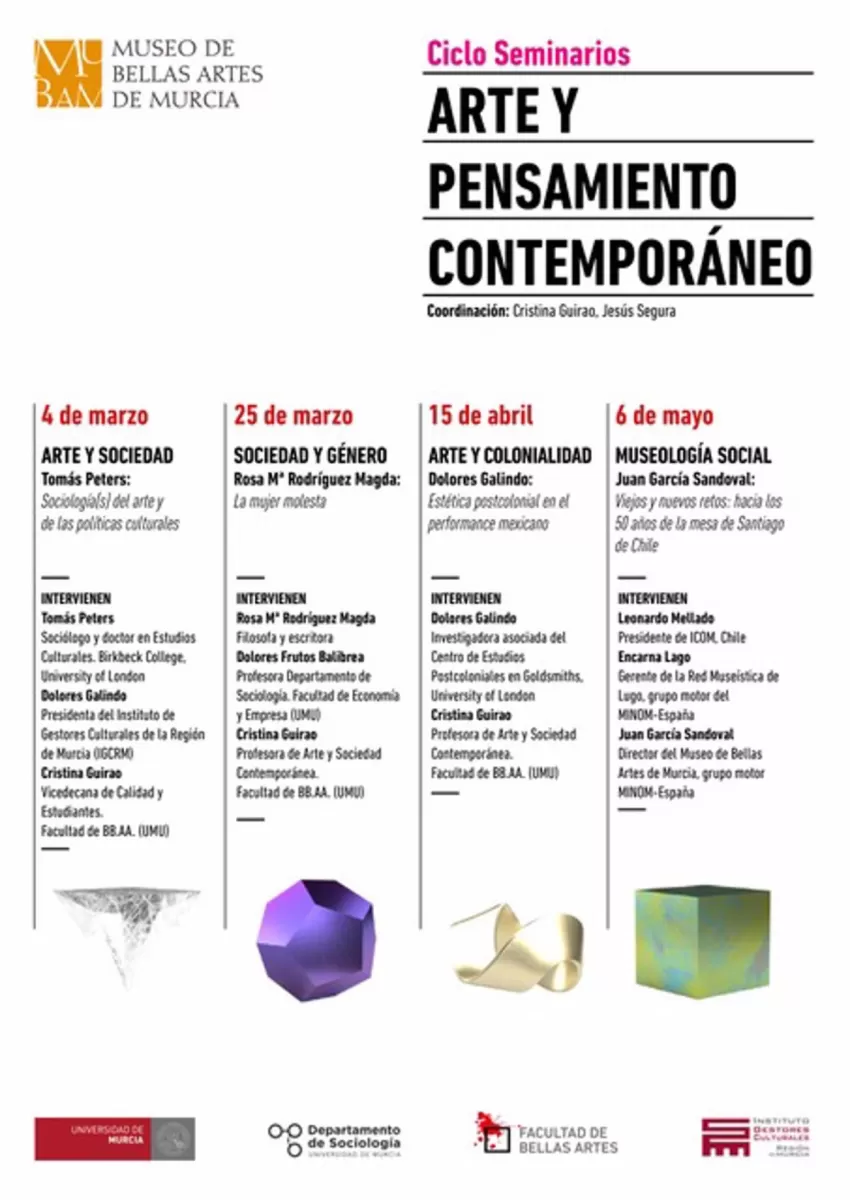 Arranca el ciclo de seminarios 'Arte y pensamiento contemporáneos' que coorganiza la Facultad de Bellas Artes de la UMU