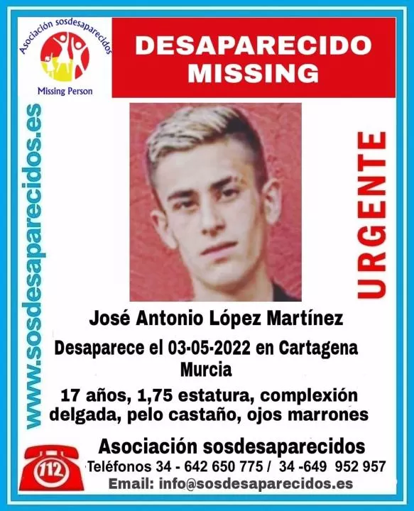 Buscan a un joven de 17 años desaparecido desde este viernes en Cartagena