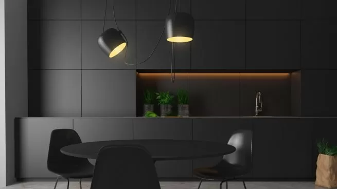 ¿Cómo conseguir una bonita decoración con lámparas negras?
