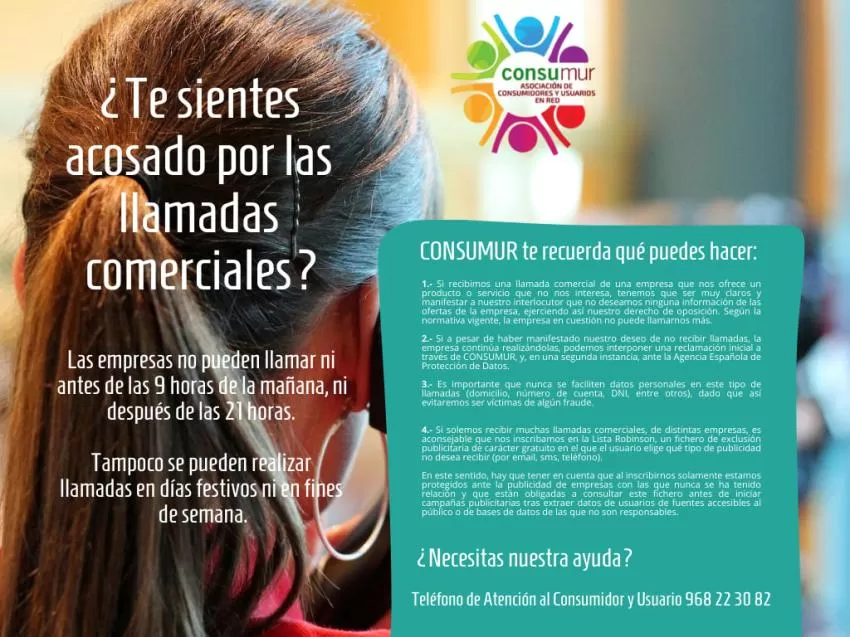 CONSUMUR recuerda a los consumidores sus derechos ante el 'spam' telefónico