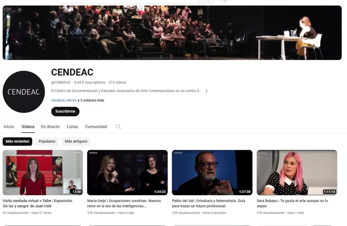 El canal de Youtube del Cendeac supera los 5.000 seguidores