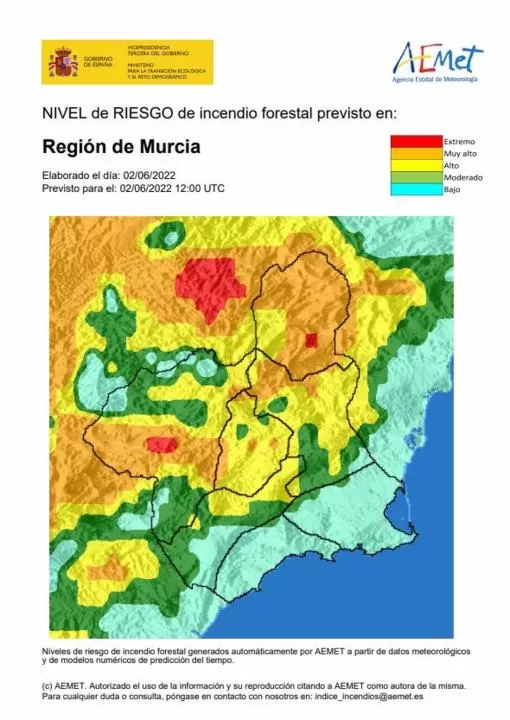 El nivel de riesgo de incendio forestal previsto para este jueves es muy alto en el Altiplano