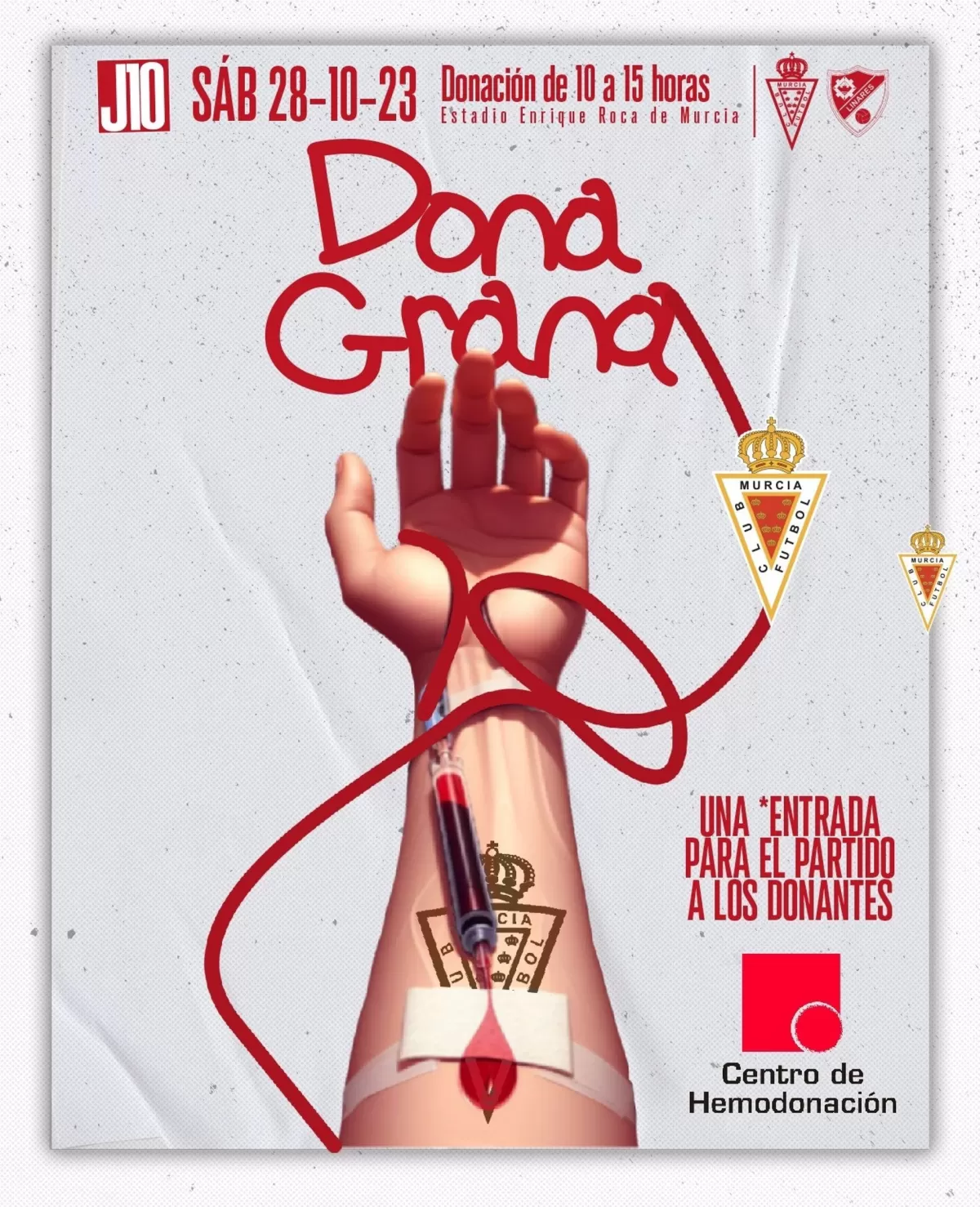 El Real Murcia regala entradas para su partido contra el Linares a quienes donen sangre 