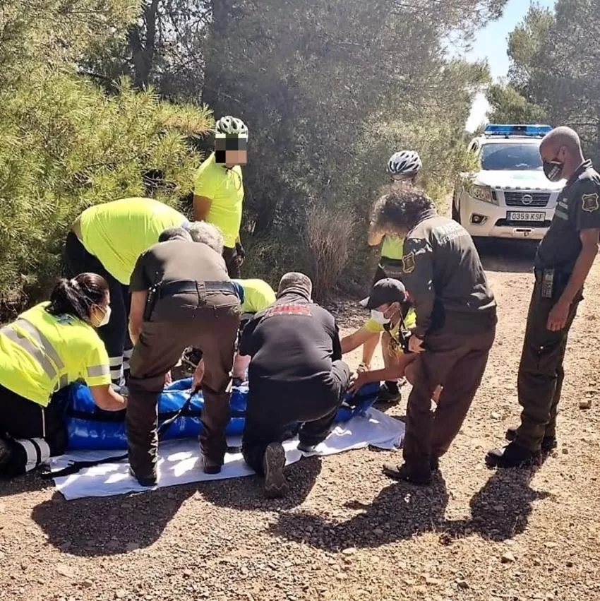 Herido un hombre tras sufrir una caída con la bicicleta que conducía en Sierra Espuña