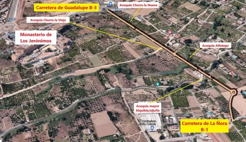 Huermur destapa que Urbanismo pretende salvar el "vial de Guadalupe" a través de la inclusión del BIC de los Jerónimos en el PGOU