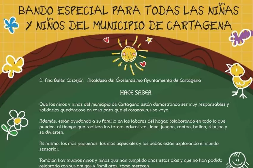 La alcaldesa de Cartagena agradece la colaboración de los más pequeños