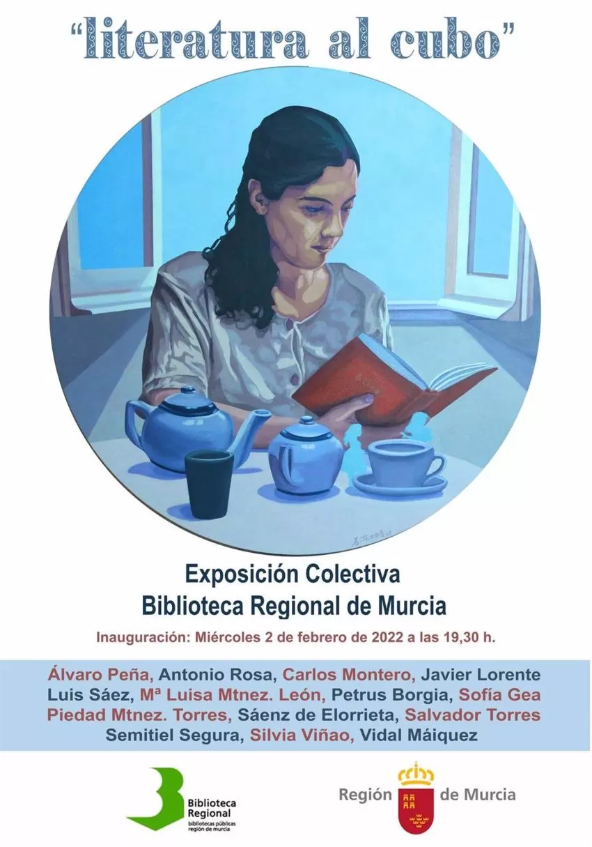 La Biblioteca Regional inaugura 'Literatura al cubo', una muestra de artistas plásticos murcianos