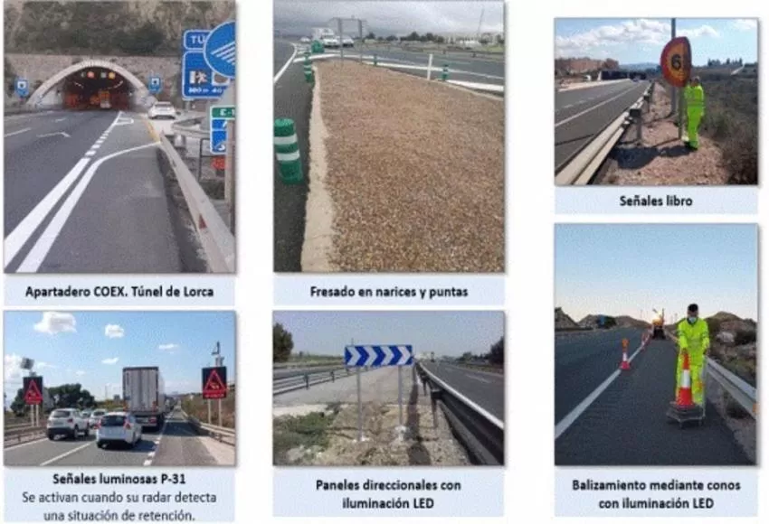 La Delegación del Gobierno refuerza las medidas de seguridad para prevenir accidentes en vías interurbanas en obras