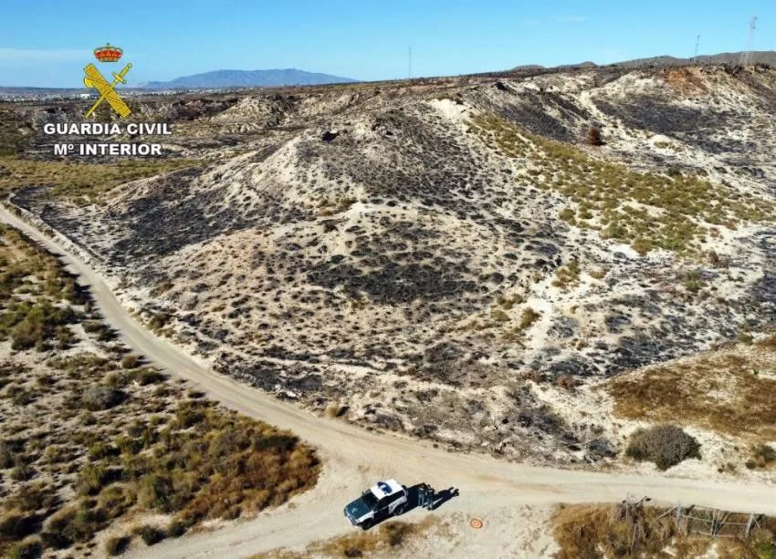 La Guardia Civil investiga a un agricultor como responsable de un incendio forestal en Mazarrón