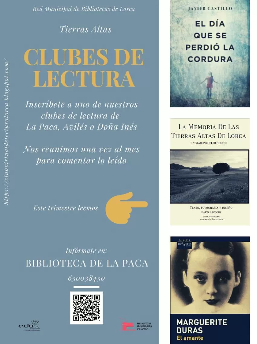 La Red de Bibliotecas Municipales de Lorca anima a unirse a los Clubes de Lectura de las pedanías altas