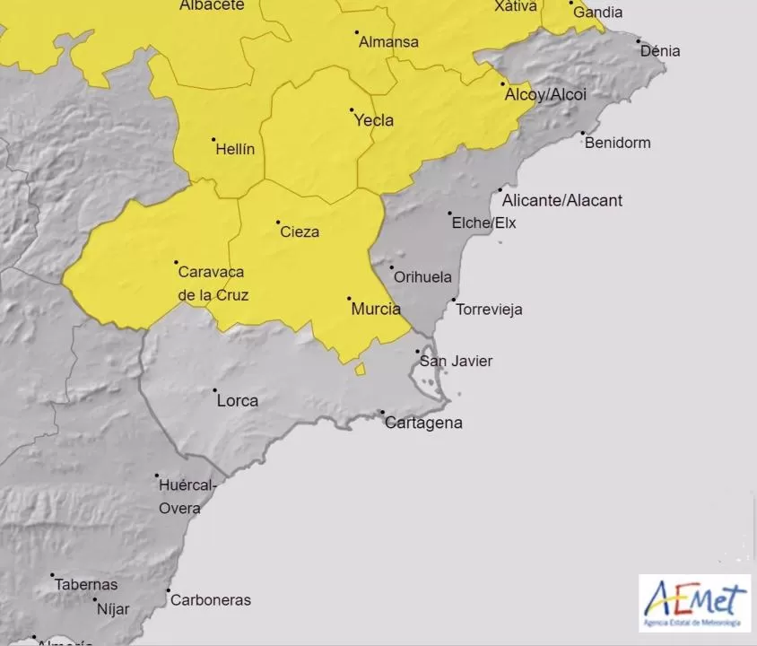 La Región de Murcia vuelve a estar este domingo en alerta amarilla por temperaturas de hasta 40 grados