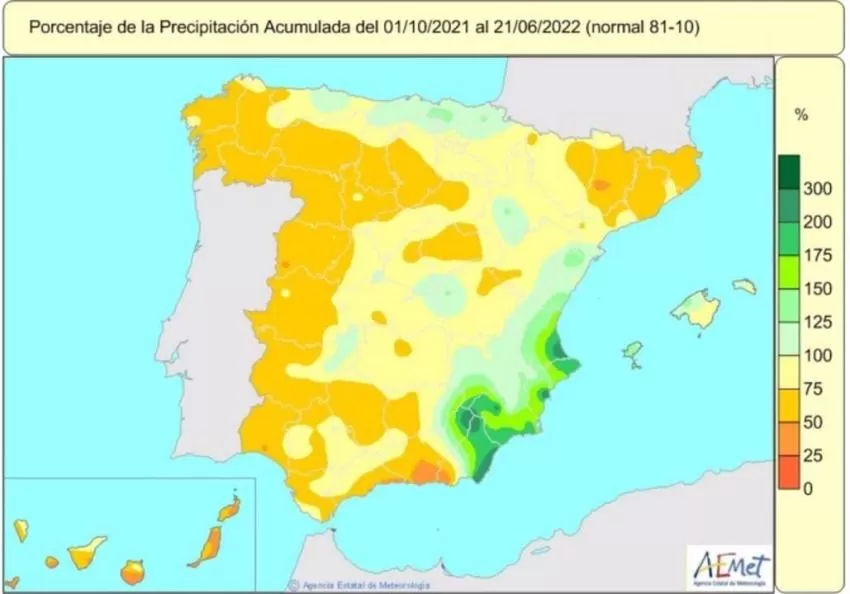 La Región, entre las zonas de España que superan las cantidades normales de lluvias en el año hidrológico