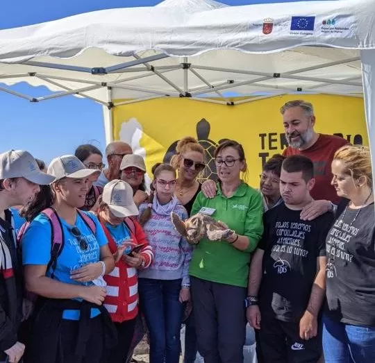 Liberan una tortuga boba en San Pedro del Pinatar tras ser tratada en el Centro de Recuperación de Fauna Silvestre