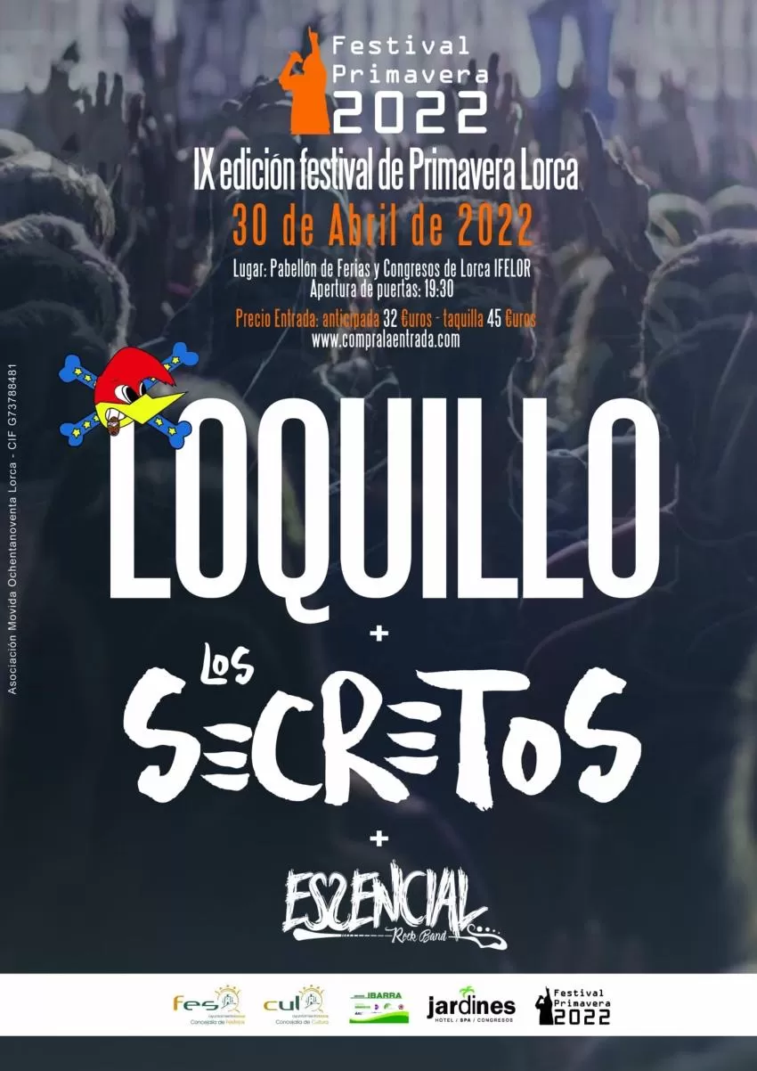 Loquillo, Los Secretos y Essencial Rock Band componen el cartel de la IX edición del 'Festival de Primavera Lorca'