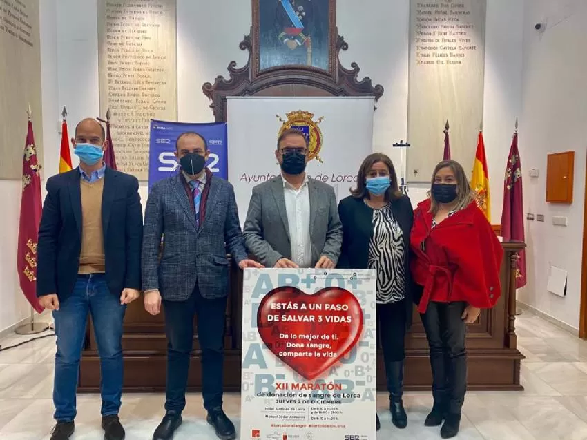 Lorca acoge el XII Maratón de Donación de Sangre 'Ser Solidarios' el 2 de diciembre
