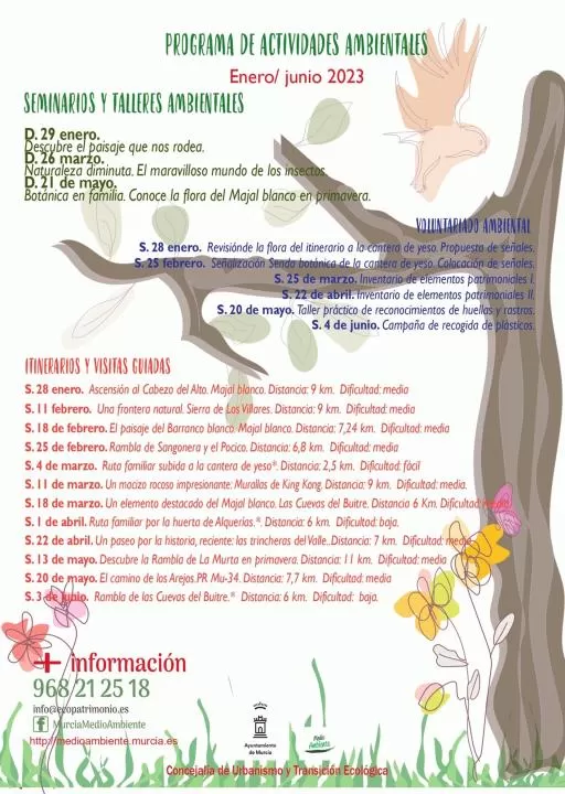 Murcia programa hasta junio actividades ambientales para todas las edades