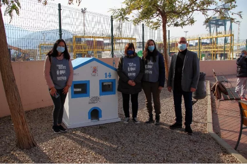 Sanidad instala cinco nuevas casetas para gatos ferales en Cartagena