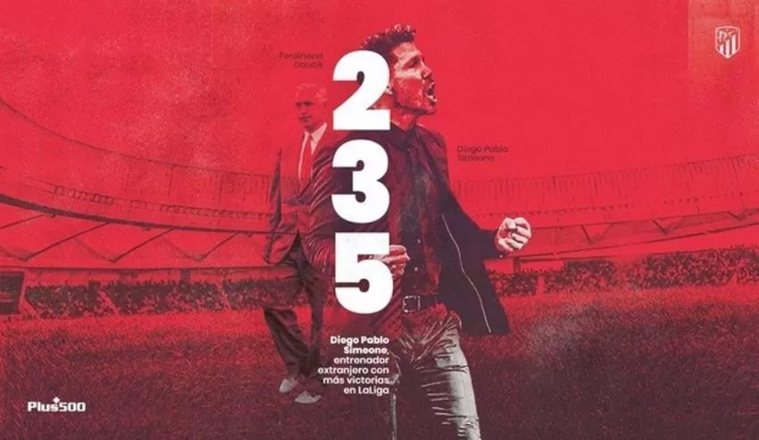 Simeone se convierte en el entrenador extranjero con más triunfos en la historia de LaLiga