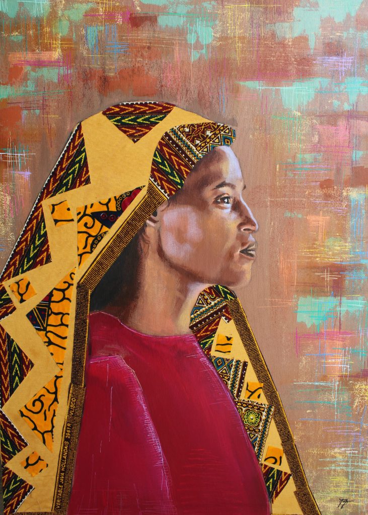 Cuadro de Teresa Ferrín, en una exposición en el Real Casino de Murcia