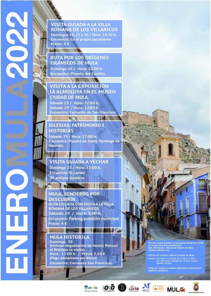 Cartel actividades en enero en Mula 