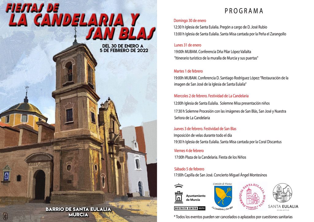 Cartel de las Fiestas de San Blas y la Candelaria en Santa Eulalia